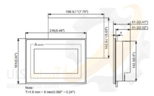 ابعاد HMI دلتا DOP-107EV