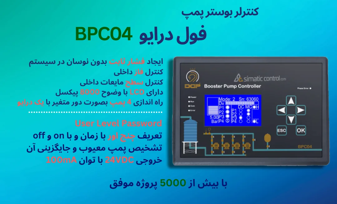 مشخصات کنترلر بوستر پمپ فول درایو BPC04
